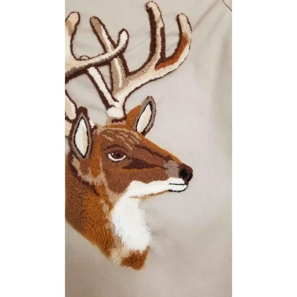 Vintage Fuzzy Deer Head Tan Mens Large Jacket By Auburn Made In The USA! - Picture 4 of 9
